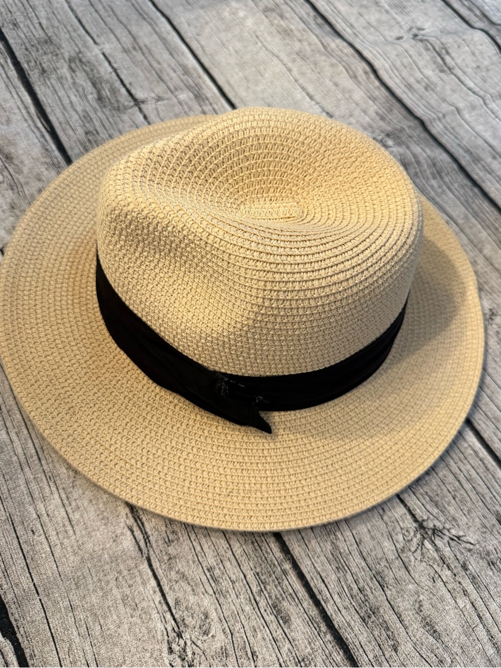 ☀️ Like new. Fedora Straw Sun Hat - Natural Beige